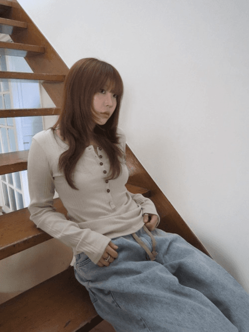 이즈이즈 [e.e] Muggle button t_ beige