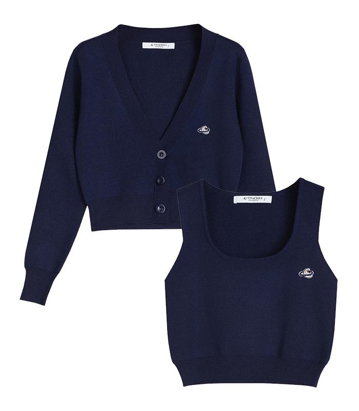 Minimal Crop Sleeveless Set NAVY