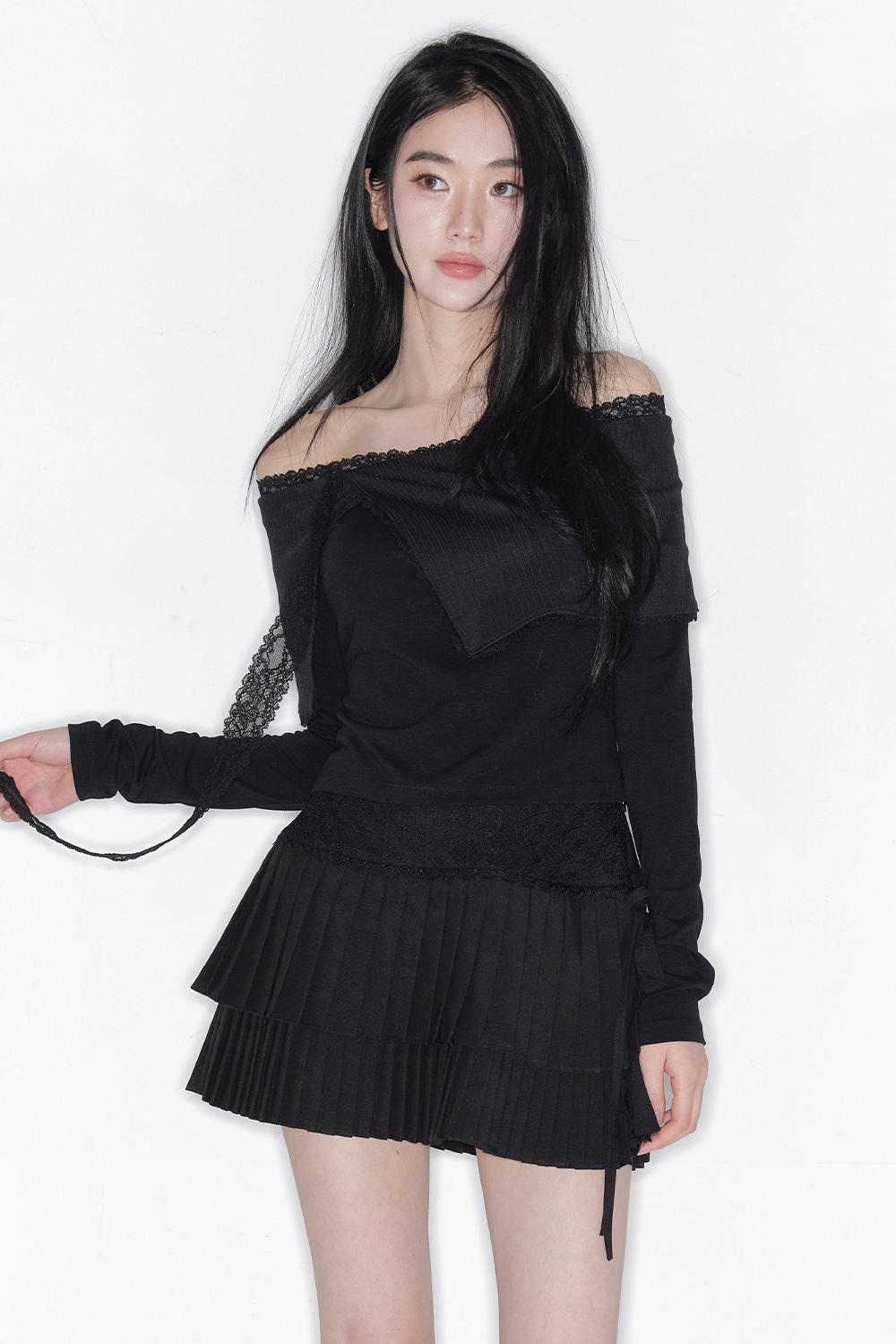 [RE-ORDER] STELLA LACE OFF SHOULDER TOP_TT6S202BK