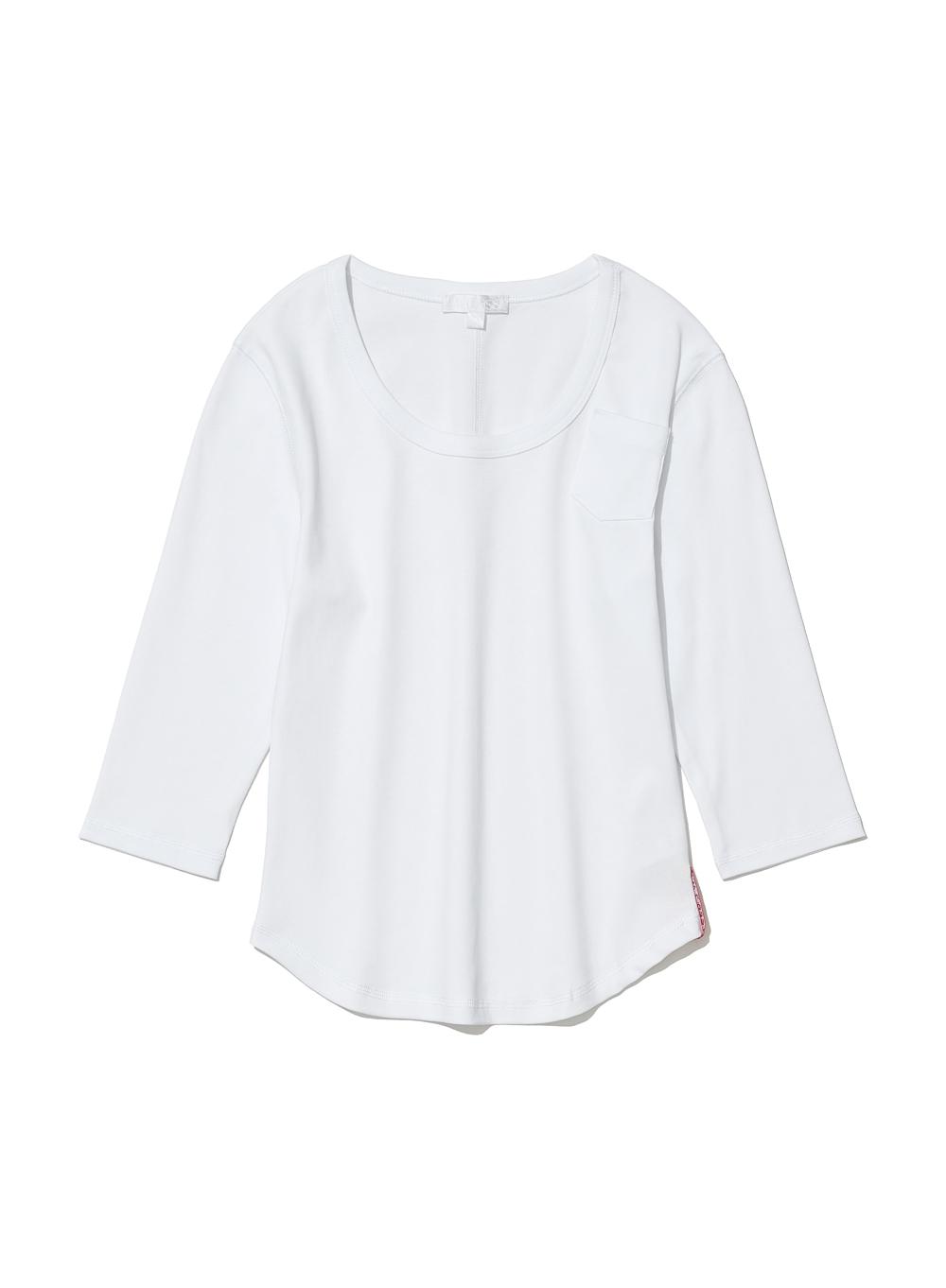 [WOMEN] PWC ROUND NECK THREE QUARTER SLEEVE TEE_WHITE