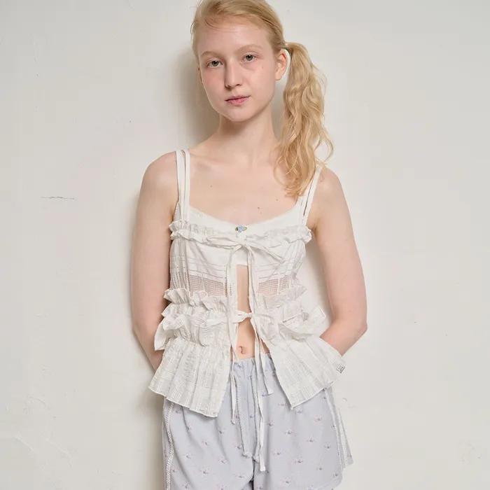 TXT X TSW Strap Sleeveless Top [White]