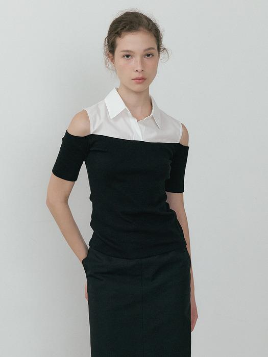 Off-Shoulder Shirt Top (black)