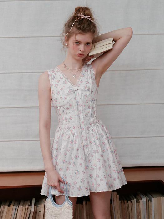 Cest_Floral v-neck sleeveless dress