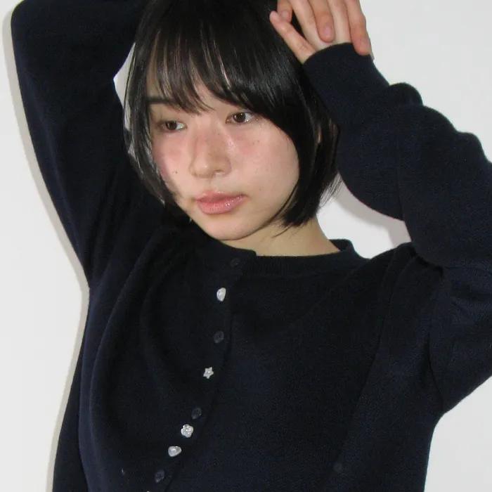 DECORATIVE BUTTON KNIT CARDIGAN NAVY