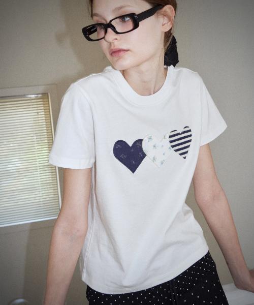Heart Patch Cotton T-shirt White