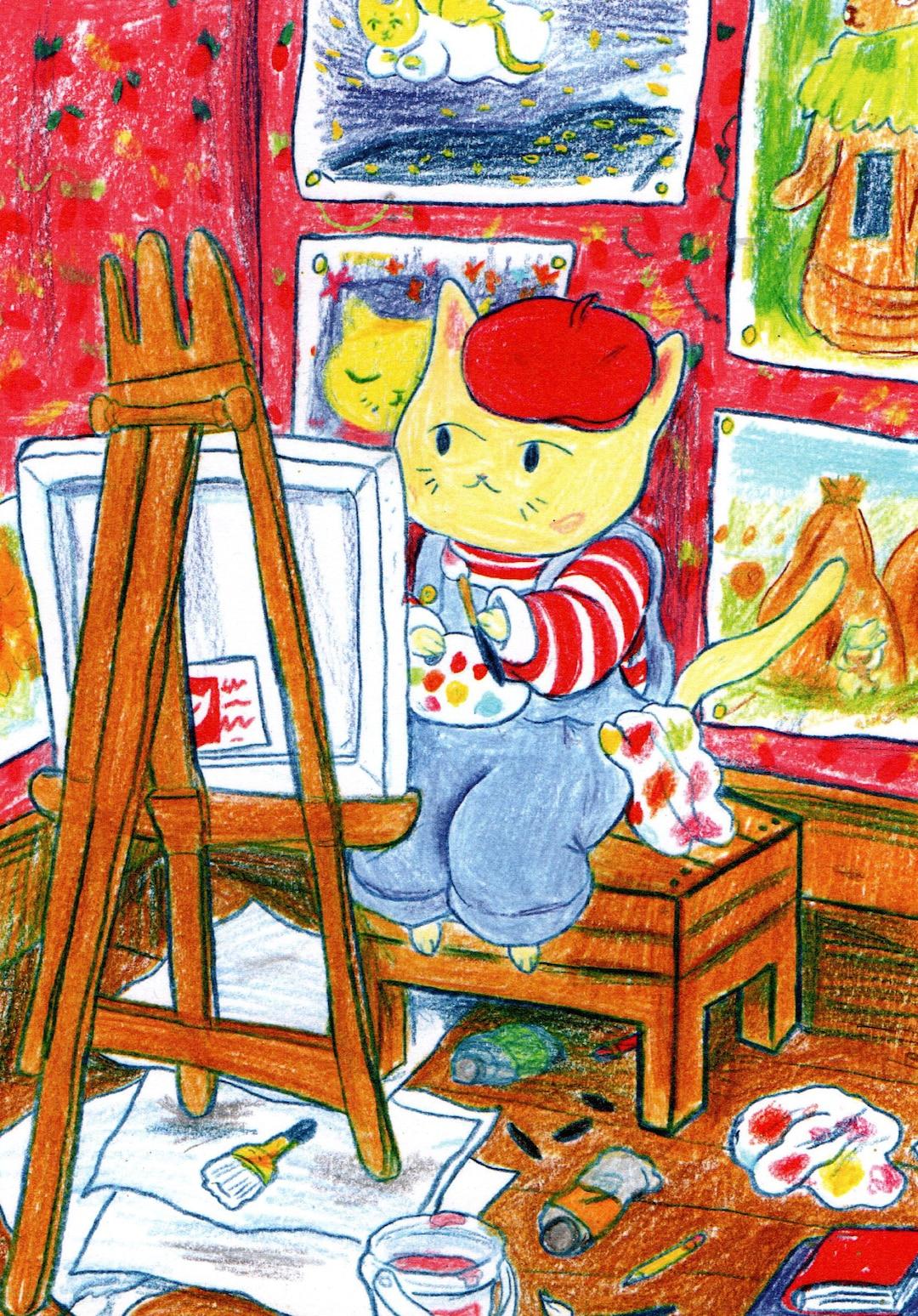 Cat Artist - A5 Print
