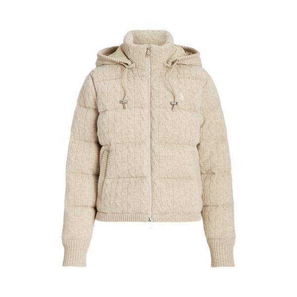 케이블 니트 후드 다운 코트 | Ralph Lauren® Korea