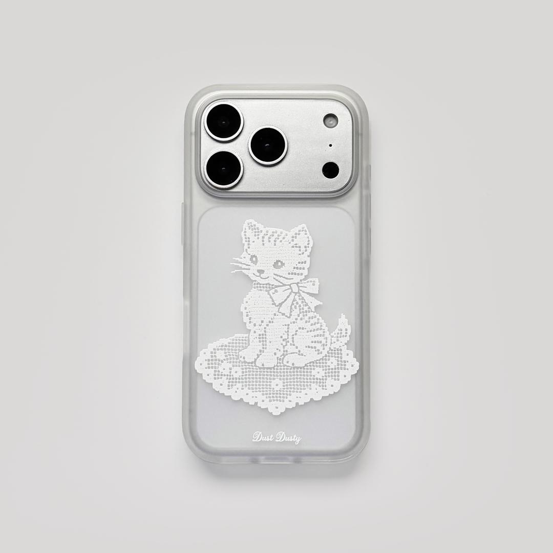 (반투명) cat lace phone case