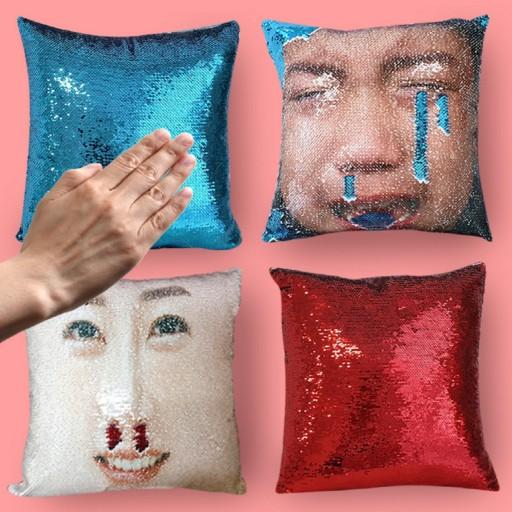 💗주문제작💗 하나뿐인 스팽글 반전 포토 쿠션