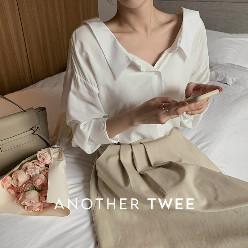 올드머니룩✨오늘출발🚀#제작 [tbs0377] 루아벨 오픈 카라 셔츠 블라우스(셔츠블라우스,카라블라우스,여리핏블라우스,오피스룩,하객룩)