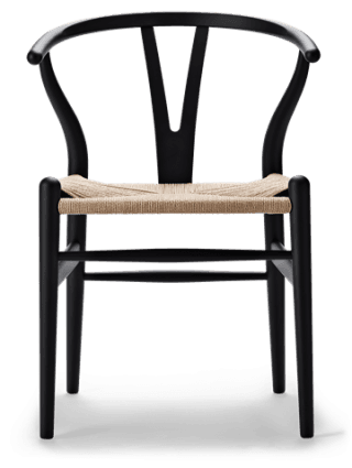 CH24 위시본체어 / 컬러드 비치, 블랙 / 네츄럴 페이퍼 코드 시트, CARL HANSEN & SON