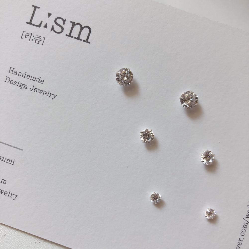 925실버 주얼리즘 베이직 큐빅 귀걸이 기본 스타일 한쌍