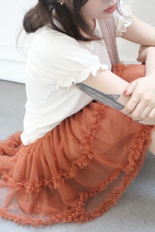 pompom sha skirt (3color)