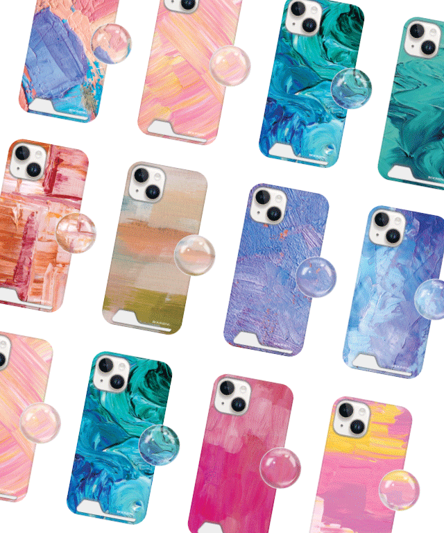 아트페인팅 카드포켓케이스 반구톡 아이폰 갤럭시 카드 수납 케이스 스마트톡 세트 아이폰14 갤럭시S23 등 무선충전가능