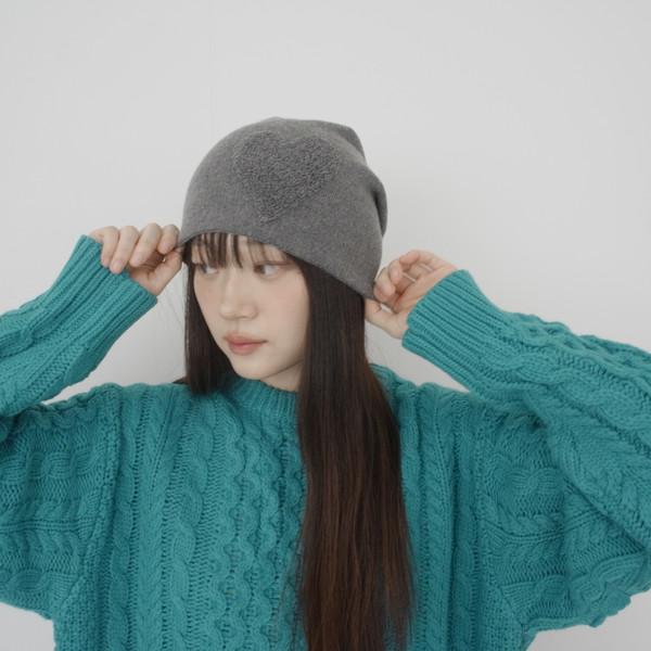 big heart fleece beanie ( 5 color )