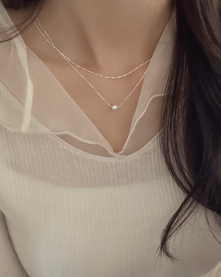 모어딘므 [🏆best/silver925] 스와로브스키 진주 은 목걸이