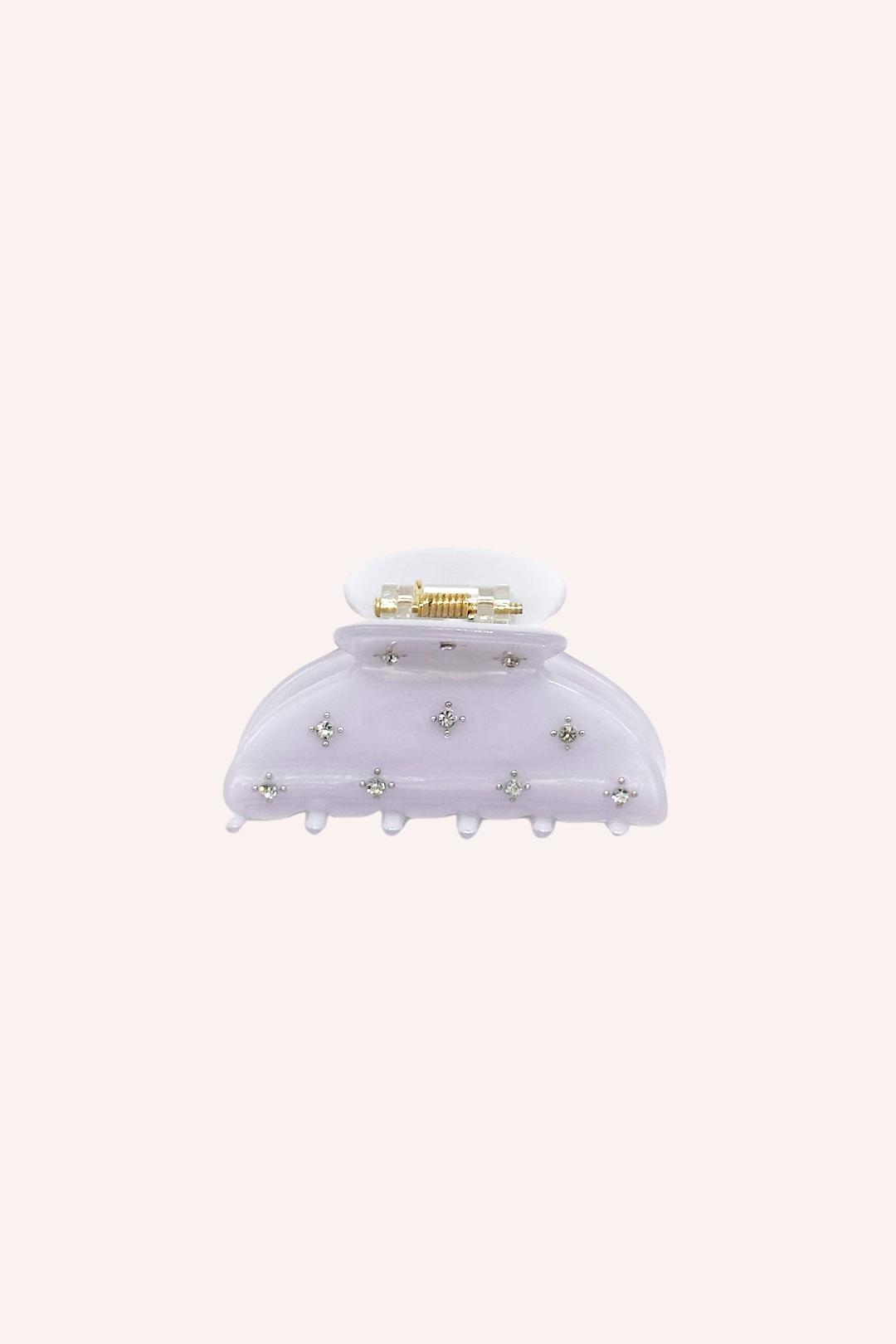 Lavender Medium Pastel Crystal Jaw Clip