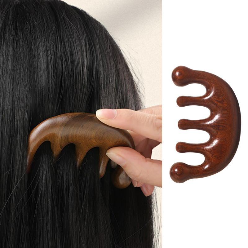 카모스 경락 두피 케어 원목 괄사 마사지 빗