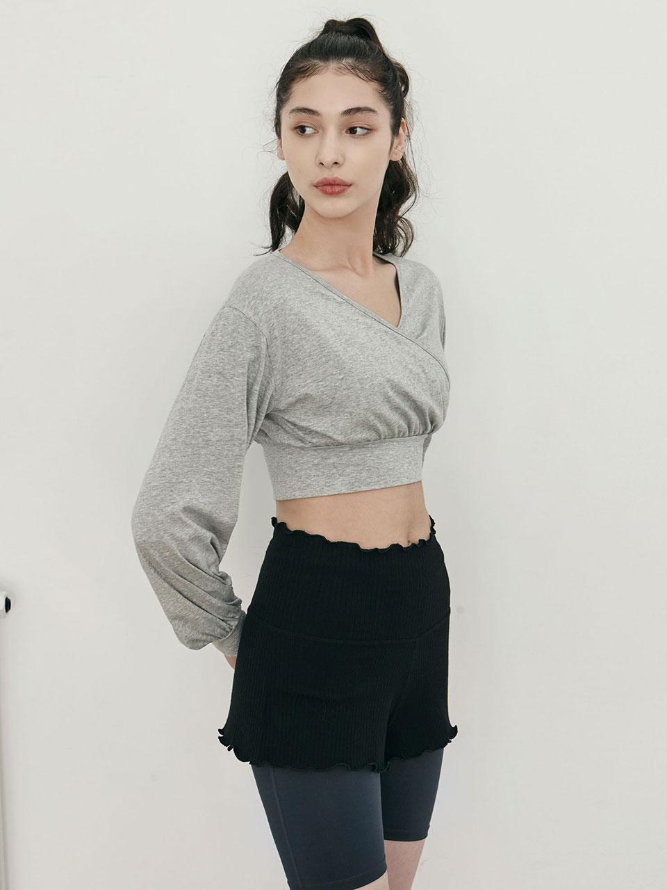 데비웨어 비비아나 골지 쇼츠 DEVI-B0061-블랙