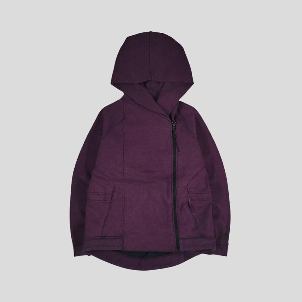 나이키 딥퍼플 블랙 보카시패턴 퓨추라로고 언발란스 코튼블렌드 테크팩 테크플리스 케이프 후드집업 WOMANS M