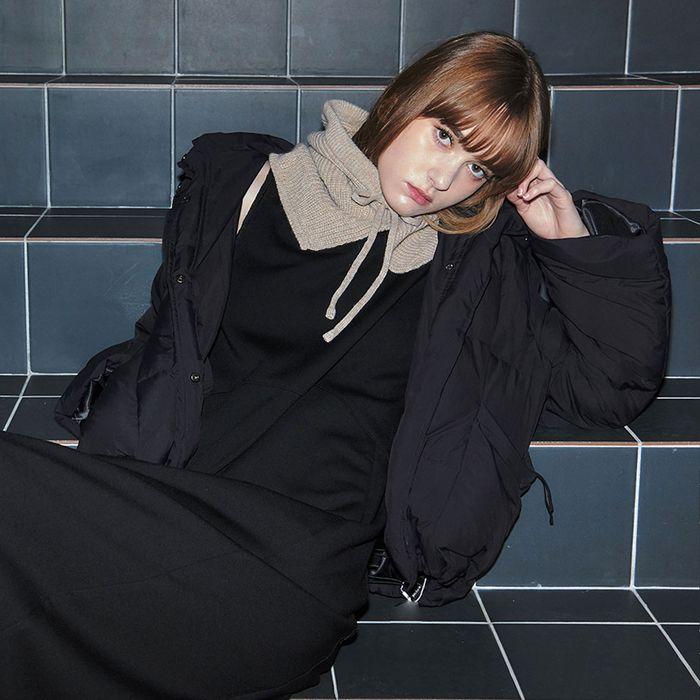 24 Winter_ Black Ribbon Down Jacket