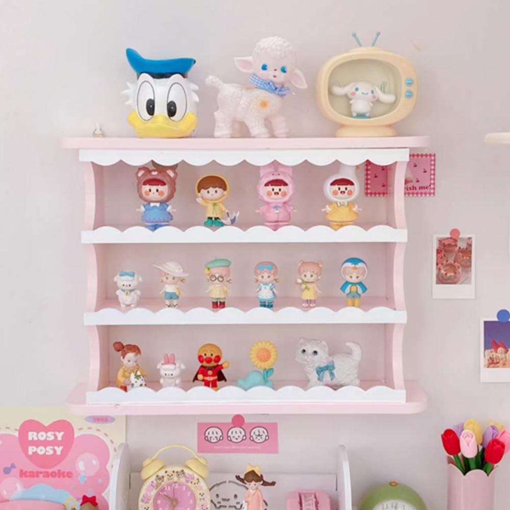 투톤 레이스 3단 수납 미니선반 향수 피규어진열 아이방꾸미기