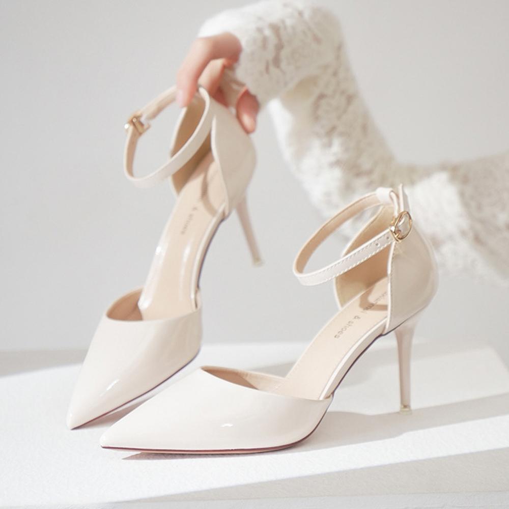 카로크 6,8cm 에나멜 스틸레토 메리제인 스트랩 힐 3color