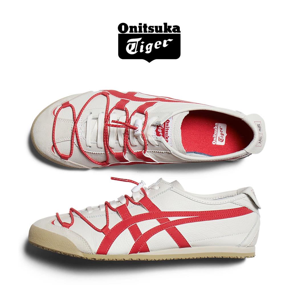 오니츠카타이거 멕시코66 화이트 클래식 레드 운동화 1183c216-100