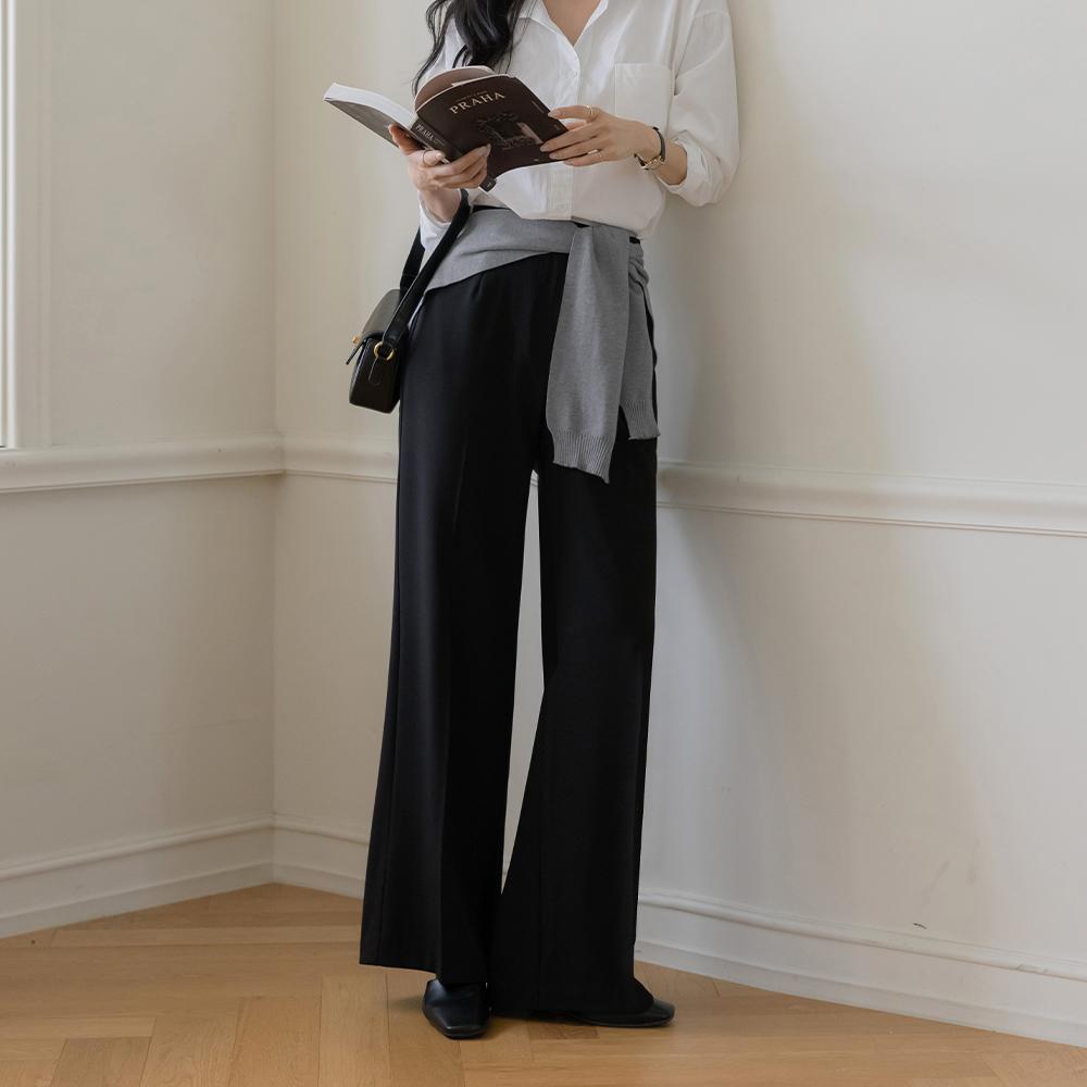 이프 핀턱 와이드핏 슬랙스