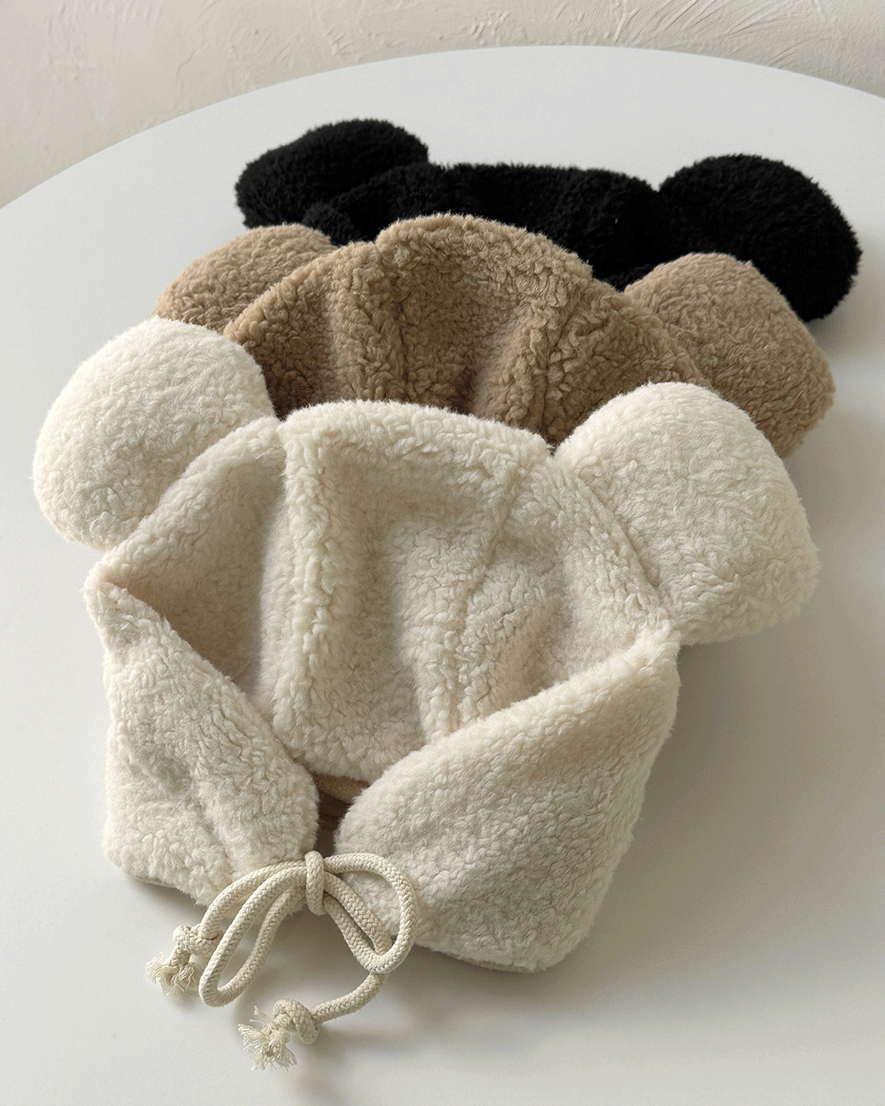 [1+1할인]코랑 뽀글이 양털 곰돌이 후드 귀도리 방한 모자