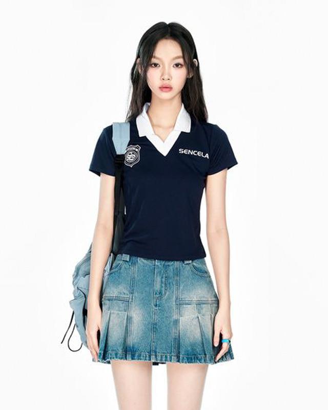 SENCELA 스포츠 폴로 티셔츠 (네이비)