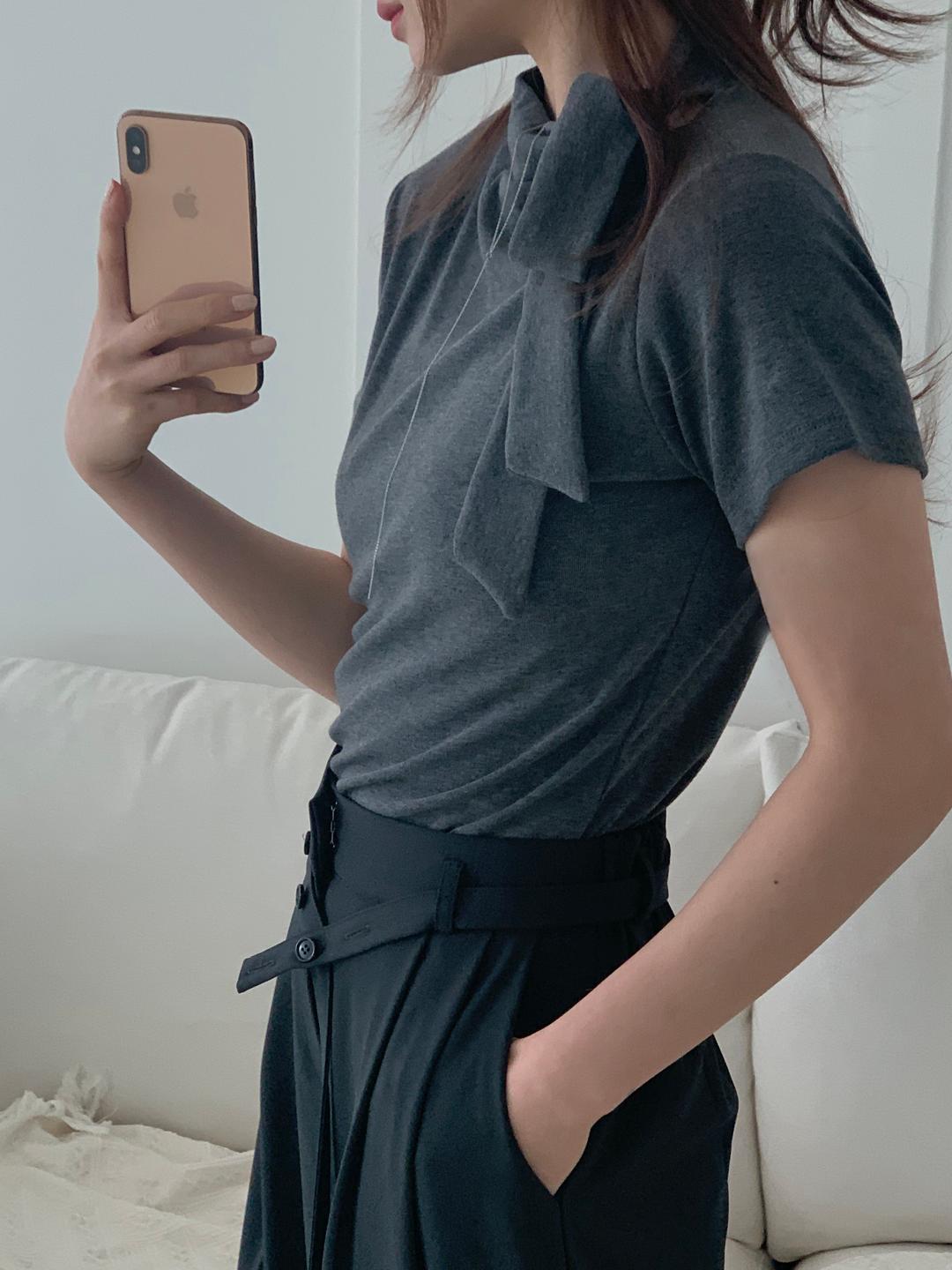 헤이글 쫀쫀 반팔 타이 레이어드티(3color)