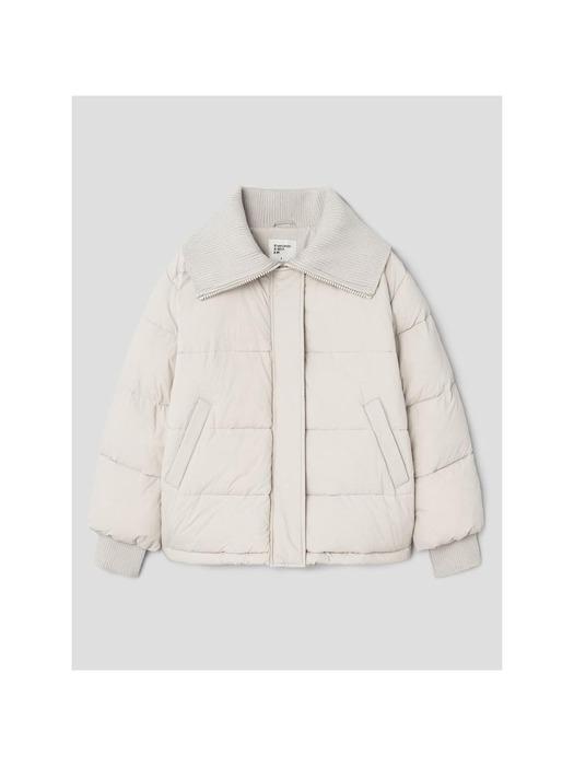 니트 칼라 패딩  아이보리 (355X38LY60)