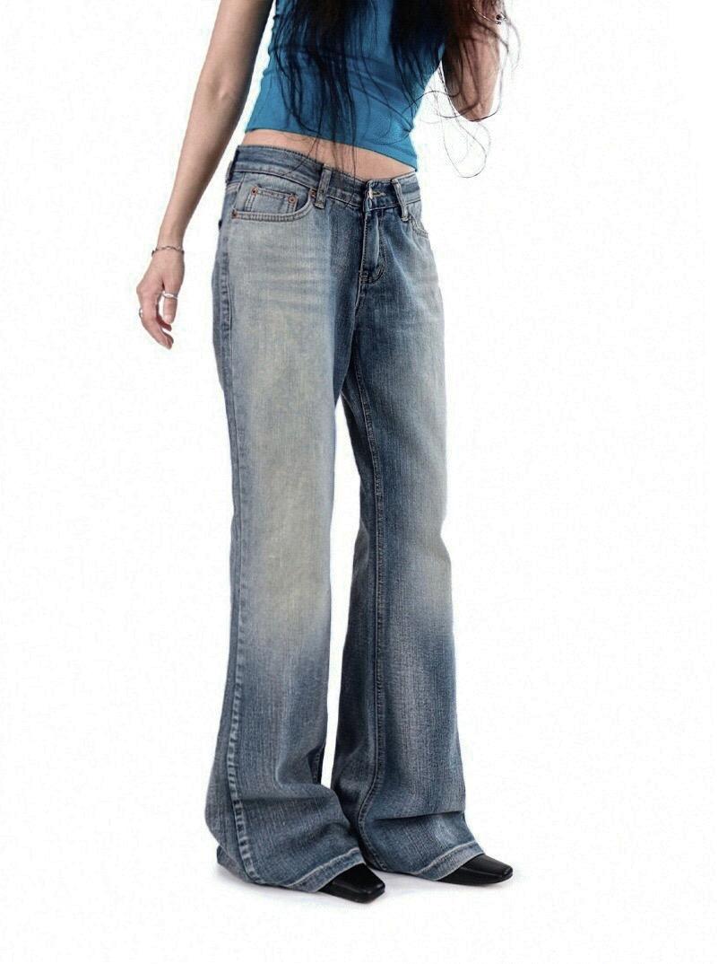 PEPE BRUSH WASHING DENIM LOW-RISE BOOTCUT JEANS 페페 브러쉬 워싱 데님 로우라이즈 부츠컷청바지