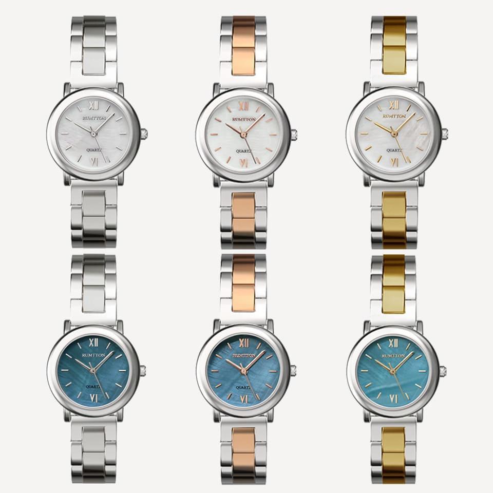 럼튼 원형 자개 메탈 손목 시계 마레