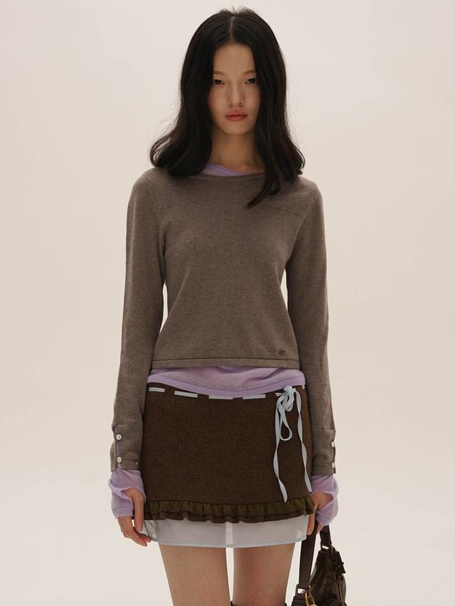 MOROMORO2 Fake Two-piece Slim Sweater (3color)
