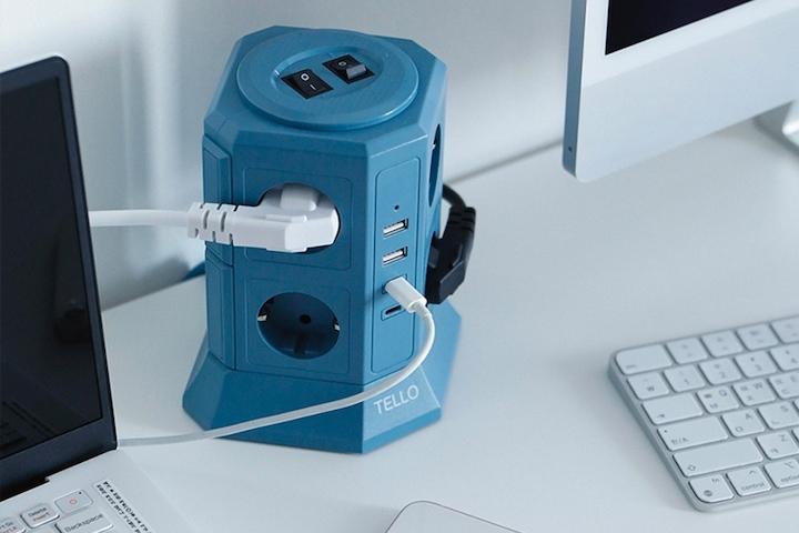 타워형 컬러 멀티탭 안전 디자인 큐브 멀티탭 12구 USB C타입