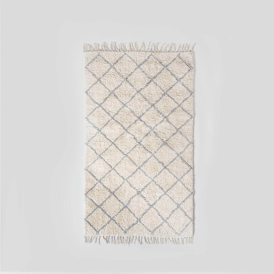 Hübsch Rug, Cotton - White / Grey