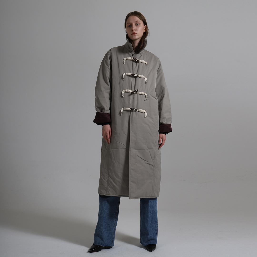 Coat Padding Duffle Khaki Gray
