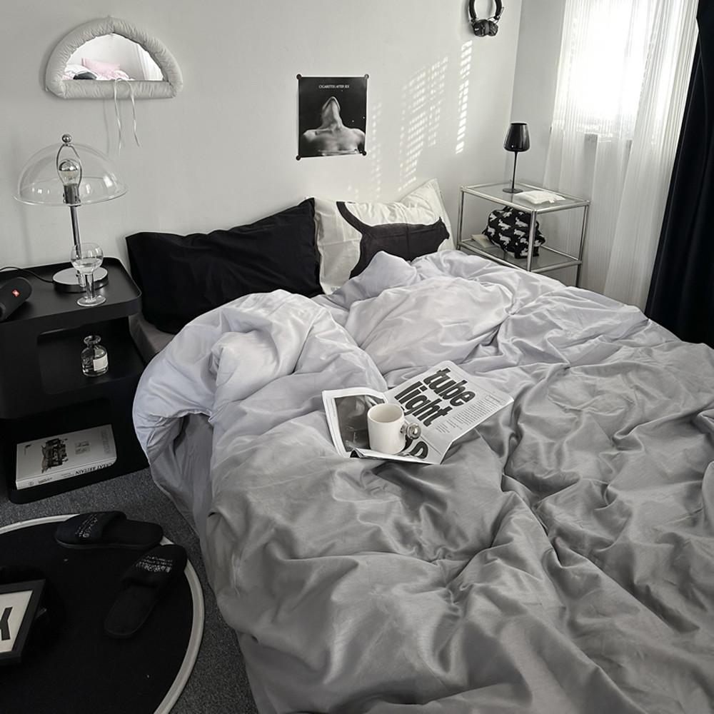 페르지아 순면 사계절이불 그레이 그라데이션 고양이 프린팅 베개 침실 싱글 슈퍼싱글 퀸