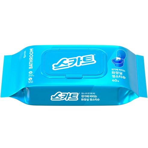 스카트 변기에 버리는 화장실 청소티슈 40매, one size, 1개 - 밀대용패드/청소포 | 쿠팡