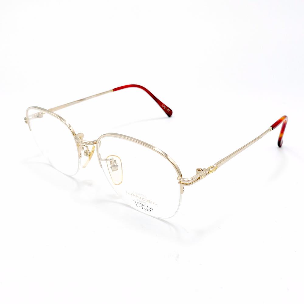 란셀 빈티지 긱시크 메탈 금테 반무테 안경 / LANCEL Vintage Geek Chic Metal Gold-Rimmed Half-Rimless Glasses