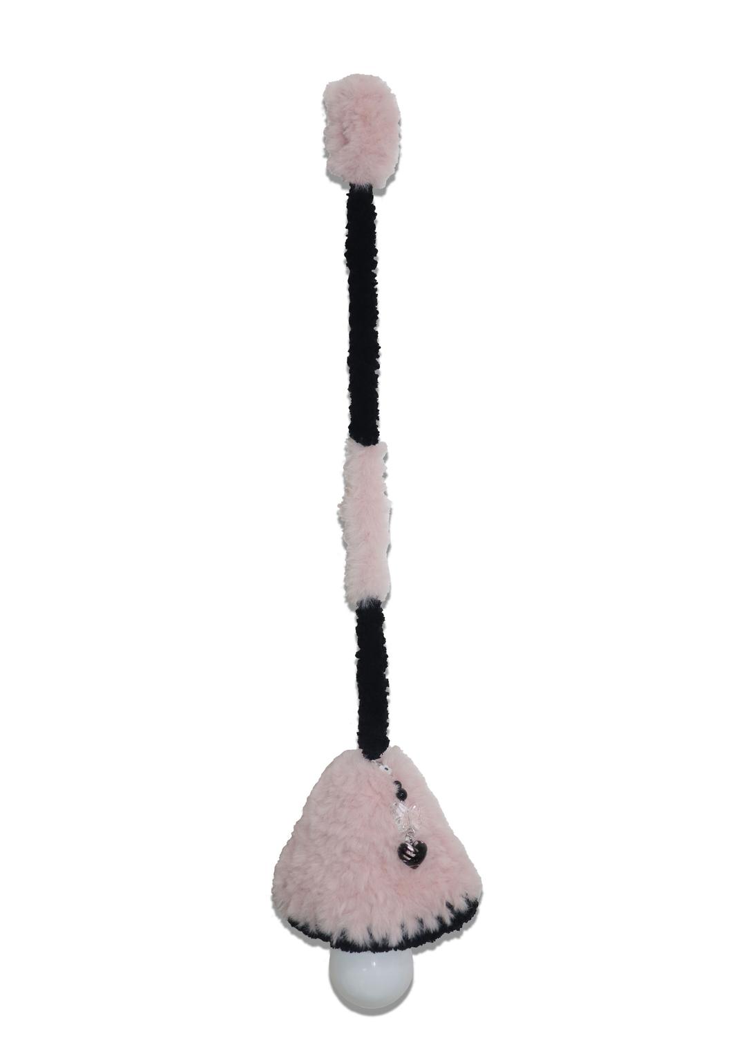 pink black fur light