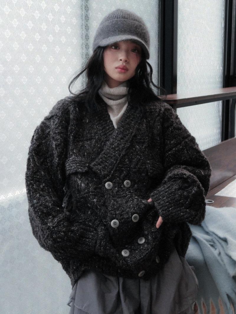 [ 향 아 ] 가디건 - mix charcoal