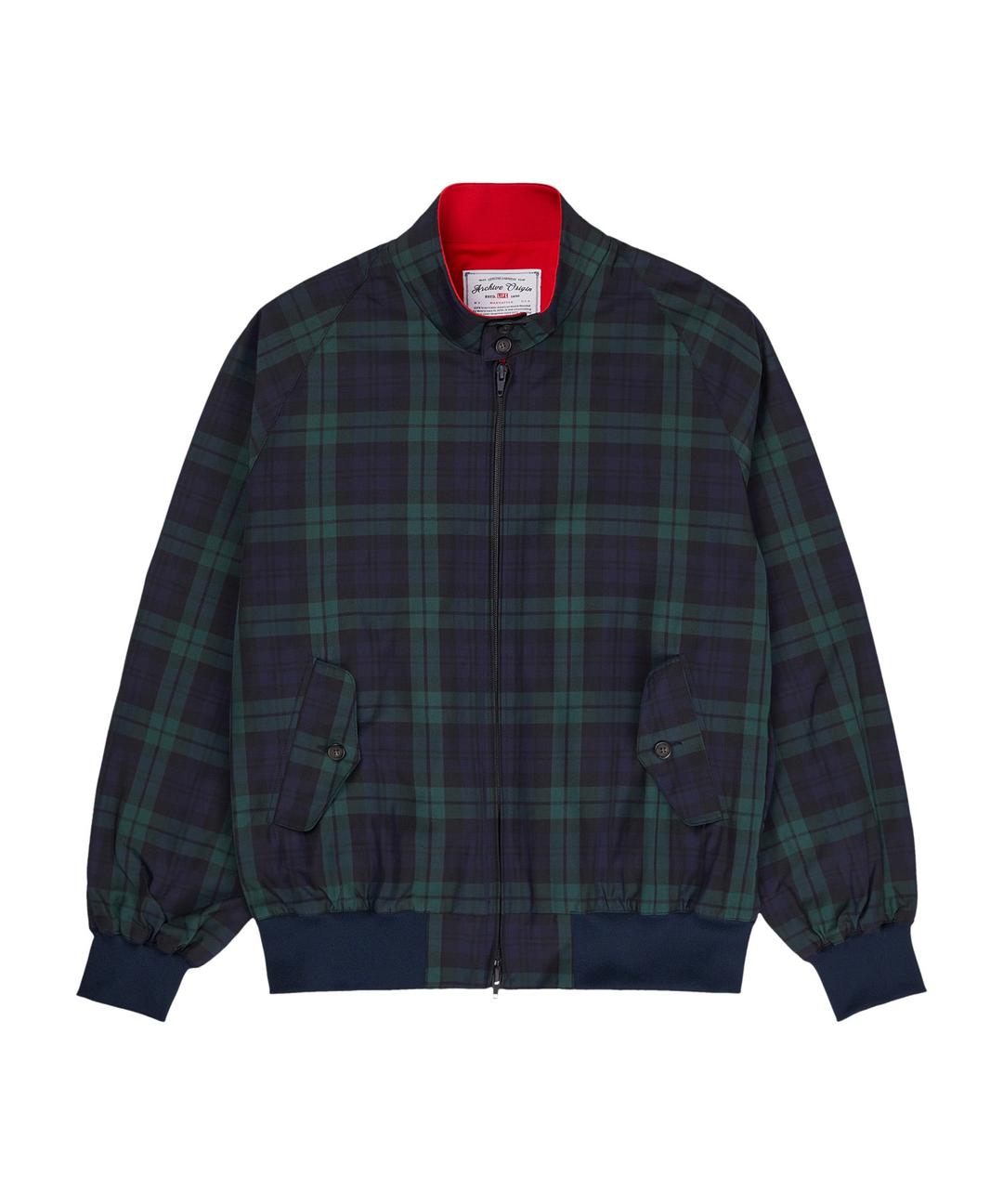 CHECK HARRINGTON JACKET_GREEN