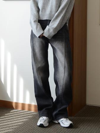 이런 상품 어때요? [기장선택] 수비진 SP256 융기모 절개 워싱 와이드 팬츠 기모청바지