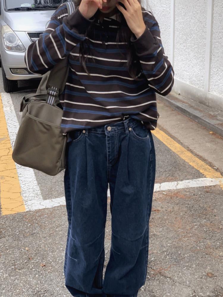 [진청/뒷밴딩] 다트 포인트 denim pants