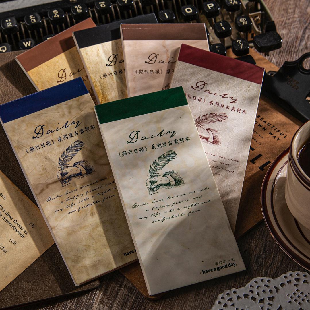 빈티지다꾸 레트로 스크랩 텍스트 소재지북 6종