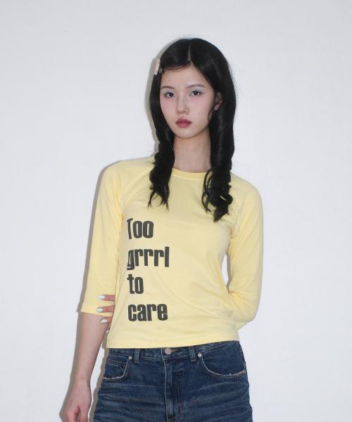 Too Grrl To Care Long sleeve_LEMON YELLOW