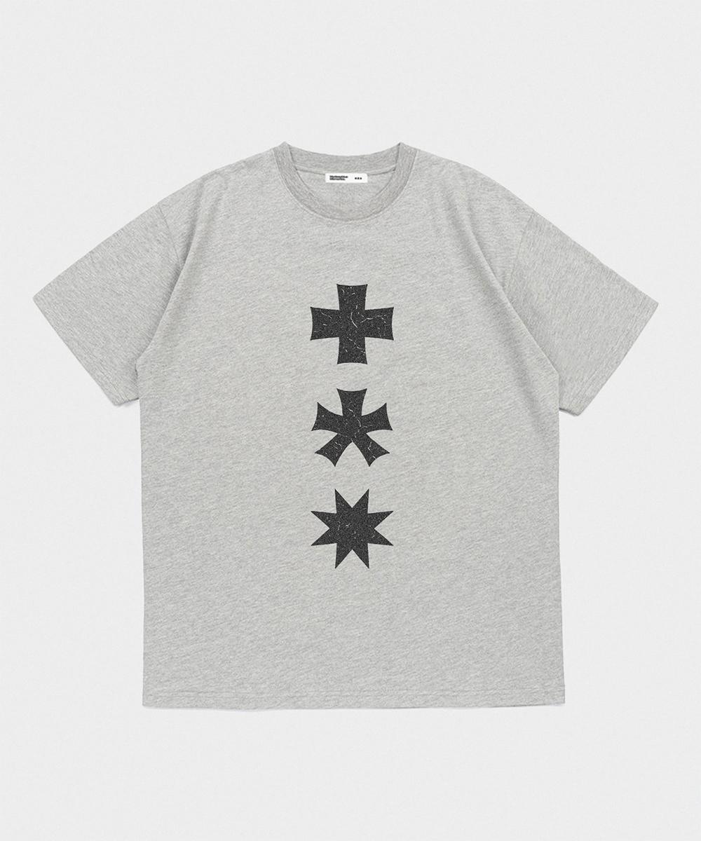 MM THREE SYMBOL LOGO T-SHIRTS (MELANGE GRAY)